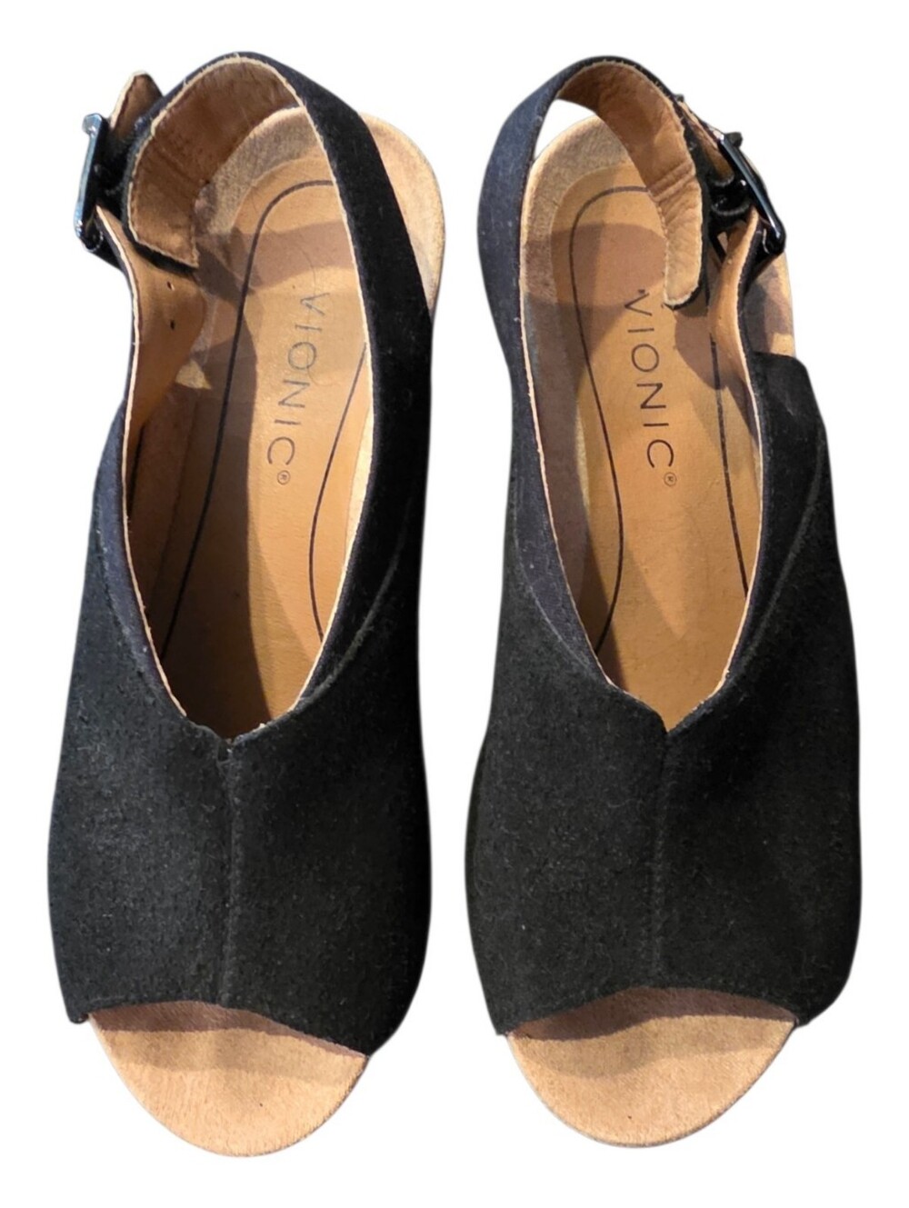 Women’s Black Wedge Slingback Sandal - Picture 3 of 5